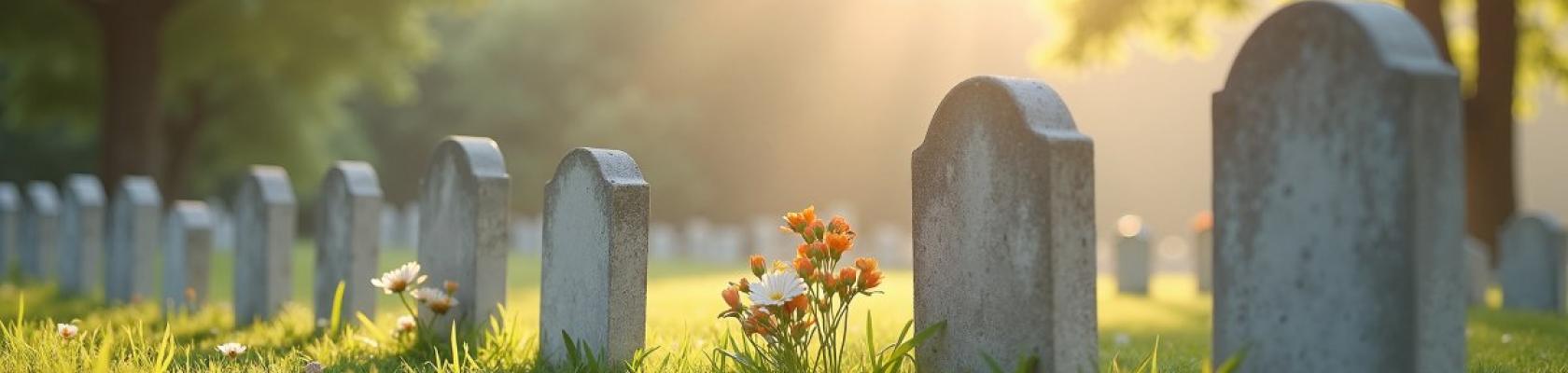 lápidas cementerio aire libre