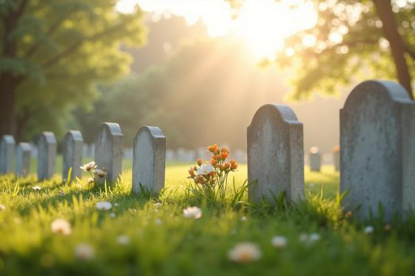 lápidas cementerio aire libre
